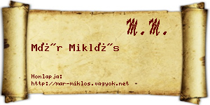Már Miklós névjegykártya